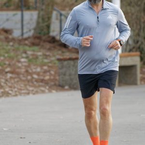 man, adult, shorts, sneakers, sunglasses, running, alley, park, nature, spring, sports, healthy, recreation, lifestyle